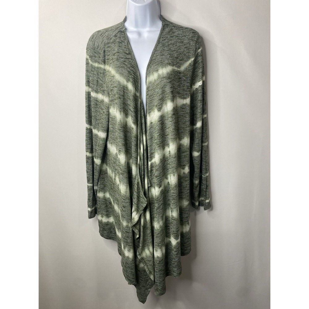 Live & Let Live Womens Tie Dye Open Front Waterfall Cardigan Size 1X Fall Hippie